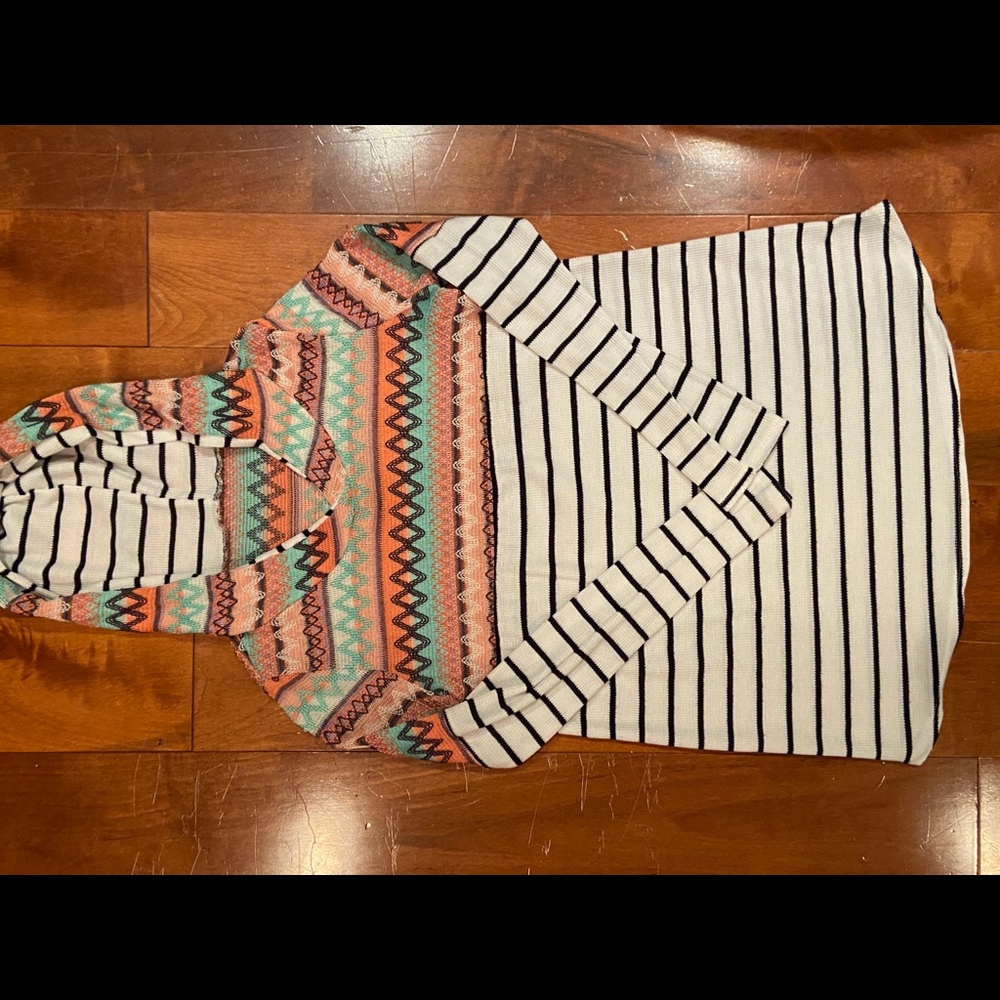 Long sleeve waffle knit shirt